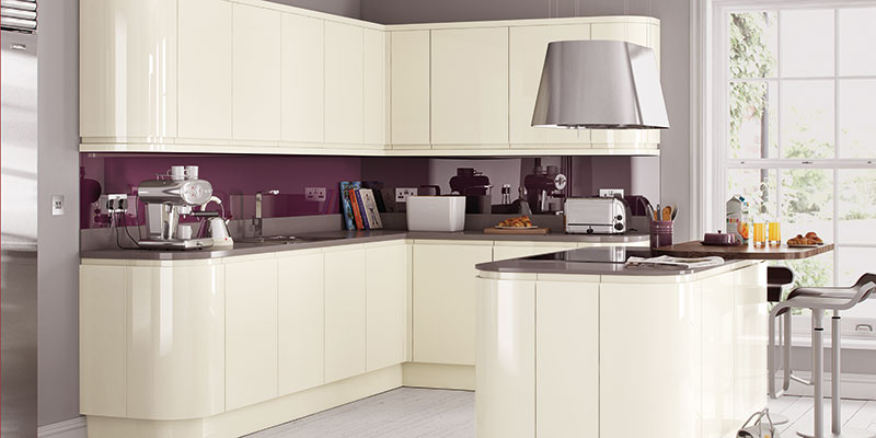 Lucente Cream Gloss Kitchen cabinet collection by On Trend