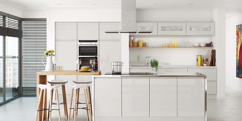 Lucente Light Grey Gloss Kitchen cabinet collection by On Trend