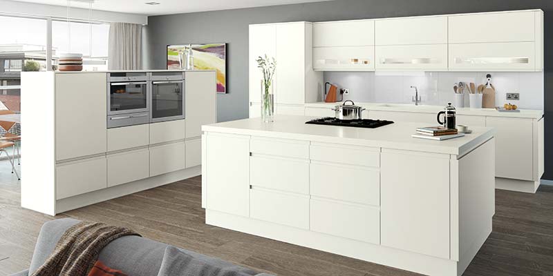 Moda White Matt Kitchen cabinets