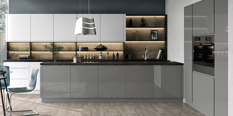 Lucente Dust Grey Gloss Kitchens