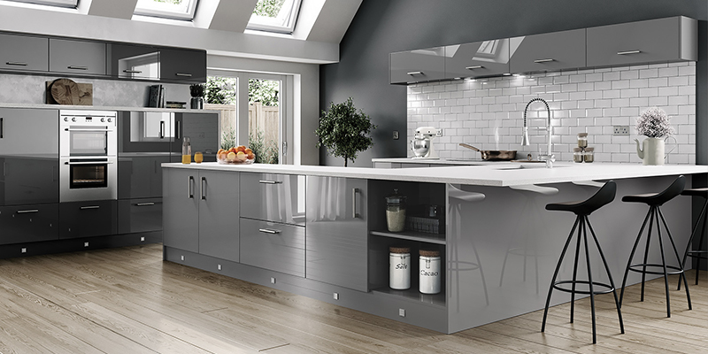 Vivo Gloss Dust Grey Kitchens